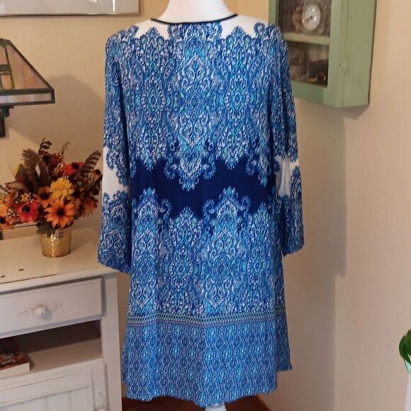 NWT Caribbean Joe Blue/White Coastal Dress - Picture 8 of 12